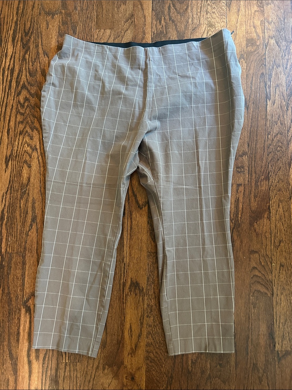 a new day Brown Window Pane Side Zip Pants size 20W